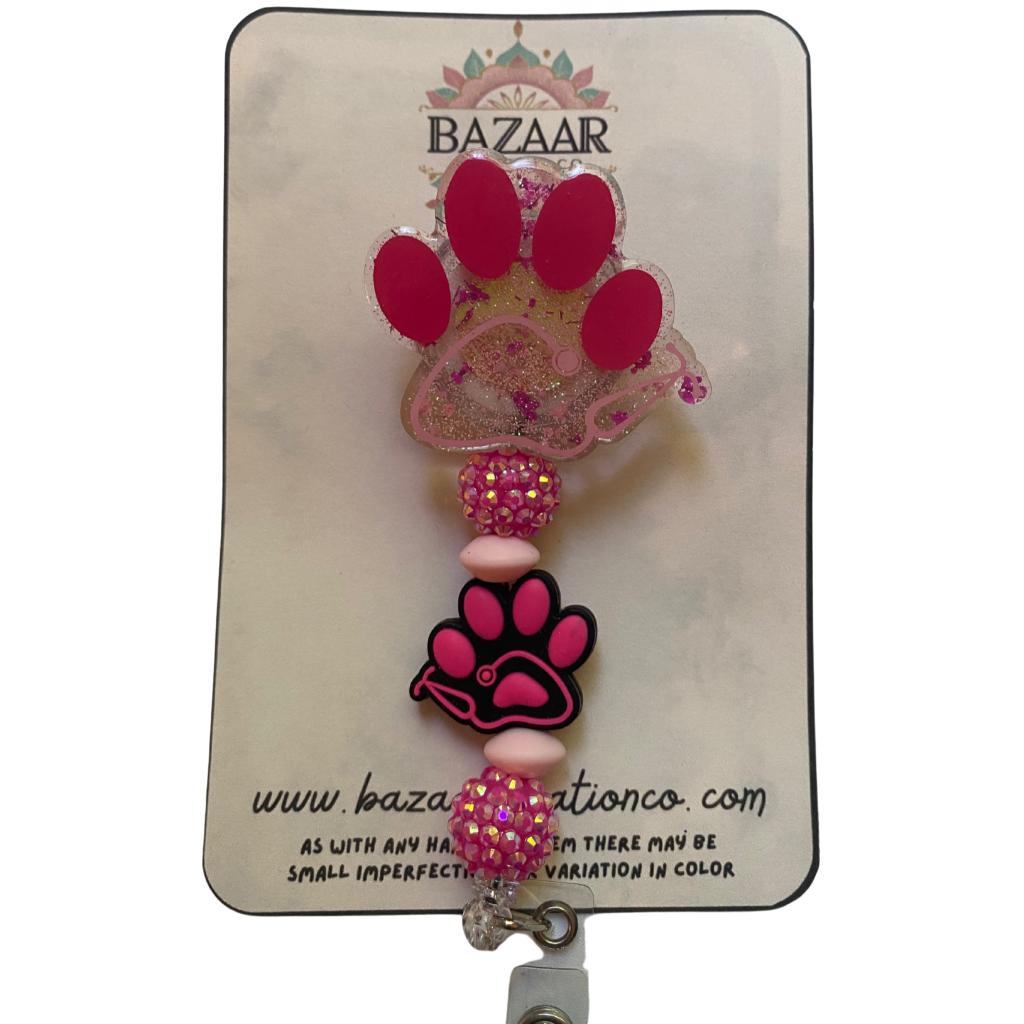 Paw Stethoscope Badge Reel